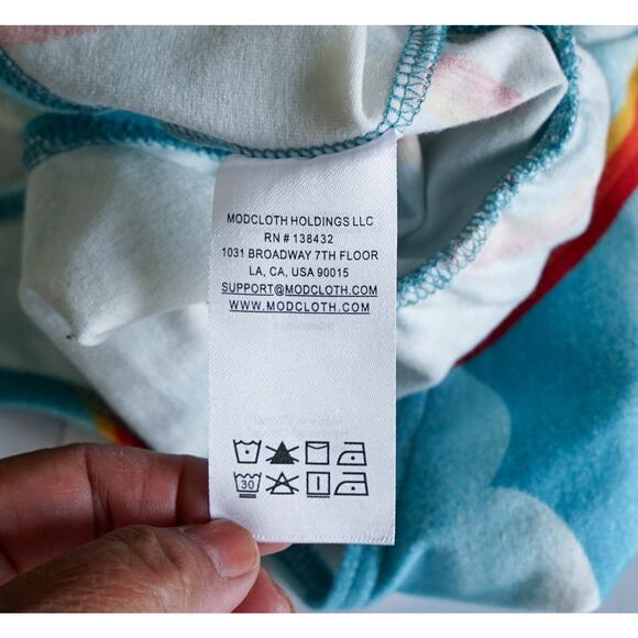 NWT Modcloth Retro Rainbow Cloud Halter Bodysuit Top M Whimsical Harajuku Kid - Picture 11 of 11